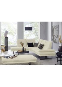 Ecksofa W.Schillig "broadway, Designsofa, toller Sitzkomfort, zeitlos, elegant, L-Form", beige (sahara s37), B:284cm H:94cm T:224cm, Stoff S37 (100% Polyester): Luxus-Microfaser in Lederoptik, Sofas, Ecksofa, Sitztiefenverstellung, Kopfteil- & Seitenteilverstellung, Breite 284cm