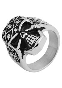 Adelia&acute;s Fingerring ADELIA&acute;S "Adelia's Herren Ring Totenkopf aus Edelstahl" Gr. 76, silber, Fingerringe, Herren, 76, Edelstahl, Fingerring