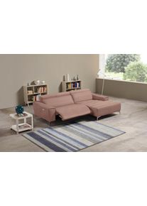 Ecksofa Egoitaliano "Suzette, Designsofa mit hohem Sitzkomfort", rosa (millenium rose), B:266cm H:95cm T:163cm, Leder &raquo;BULL&laquo; (echtes Rindsleder). Geschliffenes, pigmentiertes und behandeltes Rindsleder mit einer Dicke von 1, 3-1, 5 mm. Dieses Leder zeigt eine ziemlich weiche Hand mit einem halb undurchsichtigen Aussehen. Es handelt sich um ein gesch&uuml;tztes Leder. Eine leichte Deckschicht sch&uuml;tzt si