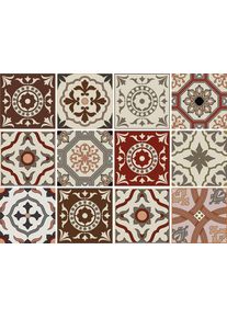 Fliesenaufkleber OTTO HOME "Ornamente", rot, B:15cm H:15cm, Fliesenaufkleber, Fliesenaufkleber, Stickerfliesen, selbstklebend, Sticker, 12er Set