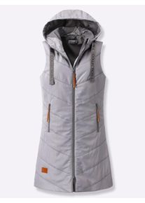 Longweste Casual Looks, Damen, Gr. 36, steingrau, 100% Polyester, Wattierung:100% Polyester, unifarben, Westen Longweste