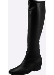 Stiefel Heine, Damen, Gr. 41, schwarz, Glattleder, Leder, Rindsleder, Synthetik, Schuhe Stiefel