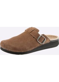 Pantoffel MUBB, Herren, Gr. 46, camel, Veloursleder, Schuhe Pantoffel