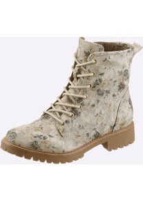 Stiefelette Jana, Damen, Gr. 42, beige (beige, gebl&uuml;mt), Synthetik, Schuhe Stiefelette