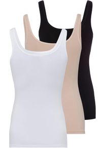 Tanktop Skiny "Every Day In Cotton", Damen, Gr. 38, bunt (trio selection), Single Jersey, Obermaterial: 96% Baumwolle, 4% Elasthan, unifarben, k&ouml;rpernah h&uuml;ftbedeckend, Rundhals, Tops Tanktop, bequem, weich, eng und k&ouml;rpernah, Baumwollmix