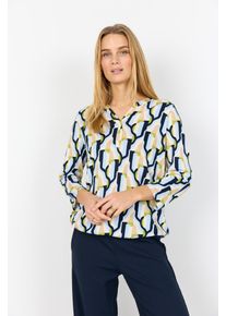 Shirtbluse soyaconcept "SC-FELICITY AOP 534", Damen, Gr. S, windsurfer combi, Web, Obermaterial: 50% Baumwolle, 50% Viskose, gemustert, normal, V-Ausschnitt, Blusen Shirtbluse, aus Baumwolle und Viskose, normale Passform, mit V-Ausschnitt