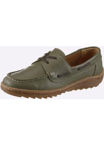 Schn&uuml;rschuh Loretta, Damen, Gr. 42, khaki, Glattleder, Schuhe Schn&uuml;rschuh