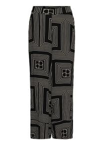 Stoffhose Soaked in Luxury "Casual Hose SLZaya", Damen, Gr. S, N-Gr, schwarz monogram with oatmeal, Obermaterial: 100% Viskose Birla Livaeco CV Livaeco., Hosen Stoffhose