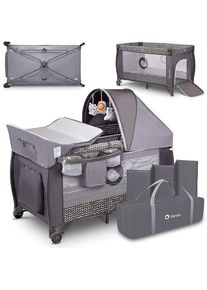 lionelo Sven Plus 4-in-1 Babybett und Laufstall | grau