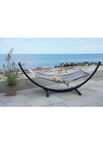 Gardenson H&auml;ngematte, Schwarz, Holz, Kunststoff, Textil, 12x320 cm, Gartenm&ouml;bel, Gartenschaukeln, H&auml;ngematten