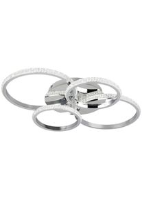 Led-Deckenleuchte, Chromfarben, Metall, kaltwei&szlig;, tageslichtwei&szlig;, 65.5x8.5x65.5 cm, Farbtemperaturwechsler, Lampen & Leuchten, LED Beleuchtung, LED-Deckenleuchten
