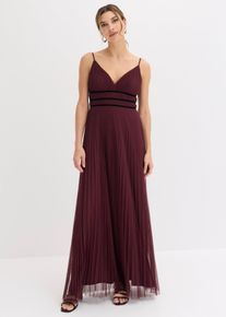 Abendkleid aus zartem T&uuml;ll mit Plisse&eacute;, rot, Gr&ouml;&szlig;e 40, bonprix