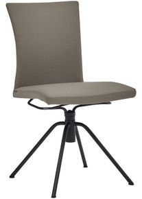 Polsterstuhl Musterring "Helmond 6700", schwarz, khaki, B:52cm H:91cm T:58cm, Leder, St&uuml;hle, Polsterstuhl, Drehgestell in schwarz inkl. R&uuml;ckholfunktion, ohne Armlehne