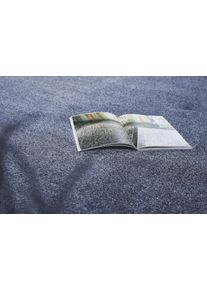 Teppichboden ANDIAMO "Portland, Velours, Gesamth&ouml;he 11 mm, Made in Netherlands", blau, B:400cm L:700cm, Kunstfaser, Teppiche, Teppichboden, Uni Farben, Breite 400 cm, Wohnzimmer, strapazierf&auml;hig, pflegeleicht