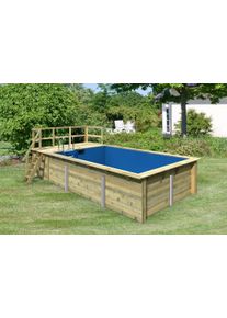 Rechteckpool Karibu "Malta A", kdi, B:672cm H:124cm L:353cm, Schwimmbecken, Rechteckpool, BxLxH: 672x353x124cm, mit Sonnenterrasse