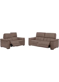 Polstergarnitur Egoitaliano "Capucine, bequem, zeitlos elegant, hochwertiges Set", braun (mud), B:200cm H:99cm T:97cm, Sitzm&ouml;bel-Sets, Polstergarnitur, bestehend aus einem 2-Sitzer und einem 2,5-Sitzer