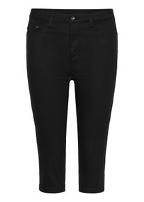 Caprijeans Kaffe "Denim Caprihose KAzelina", Damen, Gr. 40, N-Gr, schwarz (schwarz deep), Obermaterial: 79% Baumwolle CO. 19% Polyester PES. 2% Elasthan EL., Jeans Caprijeans