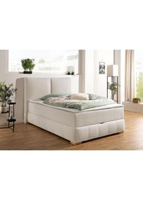 Boxbett OTTO HOME "Wehma mit Kopfteil inkl. Bettkasten", beige, B:150cm L:213cm, Komplettbetten, Boxbett, in H2, H3 & H4 w&auml;hlbar, inklusive Topper