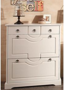 Schuhkommode OTTO HOME "Klera", wei&szlig;, B:81cm H:93cm T:37cm, FSC-zertifiziertes Massivholz, Sideboards, Schuhkommode, Breite 81 cm, aus massiver Kiefer, FSC-zertifiziert