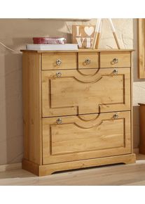 Schuhkommode OTTO HOME "Klera", beige (kieferfarben), B:81cm H:93cm T:37cm, FSC-zertifiziertes Massivholz, Sideboards, Schuhkommode, Breite 81 cm, aus massiver Kiefer, FSC-zertifiziert