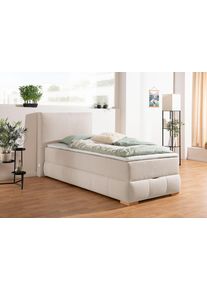 Boxbett OTTO HOME "Wehma mit Kopfteil inkl. Bettkasten", beige, B:110cm L:213cm, Komplettbetten, Boxbett, in H2, H3 & H4 w&auml;hlbar, inklusive Topper