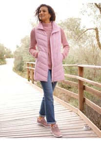 Longweste Casual Looks, Damen, Gr. 54, rosa (hortensie), 100% Polyester, Wattierung:100% Polyester, unifarben, Westen Longweste