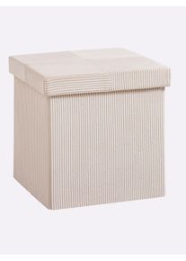 Hocker HEINE HOME, beige (ecru), B:38cm H:38cm T:38cm, Hocker, Hocker