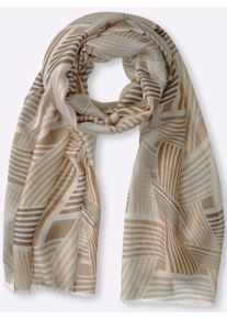 Modeschal Heine, Damen, beige, Viskose, gemustert, Modet&uuml;cher Modeschal