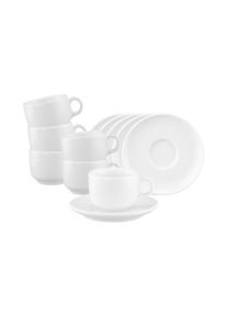 Espressotasse Seltmann Weiden "Espressotassen mit Untertassen Sento Home 80 ml 6er Set wei&szlig;", wei&szlig;, B:12cm H:6,8cm &Oslash;:12cm, Porzellan, Trinkgef&auml;&szlig;e, Espressotasse, Sp&uuml;lmaschinengeeignet, Mikrowellengeeignet, Ofenfest, Salamandergeeignet, K&uuml;hlschrankgeeignet, Gefrierschrankgeeignet