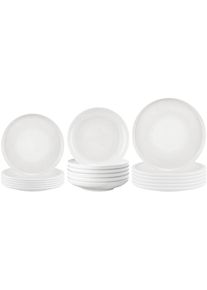 Geschirr-Set Seltmann Weiden "Teller-Set Sento Home 18er Set", aura wei&szlig;, 18, Porzellan, Geschirr-Sets, Geschirr-Set, Sp&uuml;lmaschinengeeignet, Mikrowellengeeignet, Ofenfest, Salamandergeeignet, K&uuml;hlschrankgeeignet, Gefrierschrankgeeignet