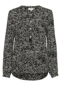 Langarmbluse Kaffe "Bluse langarm KApollie", Damen, Gr. 40, schwarz (schwarz, turtledove graphic dot), Obermaterial: 100% Viskose LENZING ECOVERO CV LenzEcov., Blusen Langarmbluse