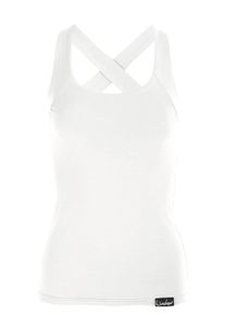 Sporttop WINSHAPE "WVR25", Damen, Gr. M, wei&szlig;, 90% Baumwolle, 10% Elasthan, eckiger Ausschnitt, Tops Sporttop, Cross Back Style