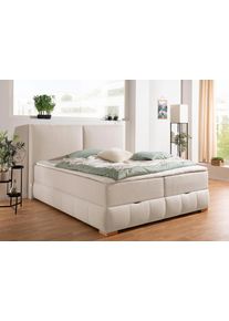 Boxbett OTTO HOME "Wehma mit Kopfteil inkl. Bettkasten", beige, B:170cm L:213cm, Komplettbetten, Boxbett, in H2, H3 & H4 w&auml;hlbar, inklusive Topper