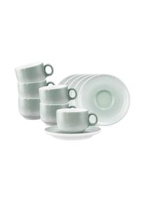 Espressotasse Seltmann Weiden "Espressotassen mit Untertassen Sento Home 80 ml 6er Set", aura mint, B:12cm H:6,8cm &Oslash;:12cm, Porzellan, Trinkgef&auml;&szlig;e, Espressotasse, Sp&uuml;lmaschinengeeignet, Mikrowellengeeignet, Ofenfest, Salamandergeeignet, K&uuml;hlschrankgeeignet, Gefrierschrankgeeignet