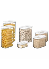 Vorratsdose Mepal "Vorratsdosen Modula 6er Set", wei&szlig;, B:2cm H:2cm L:2cm, Kunststoff, Lebensmittelaufbewahrungsbeh&auml;lter, Vorratsdose