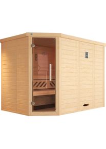 Sauna Weka "Kemi", beige (natur), Saunaofen, externe Steuerung, 7,5 kW, Saunen, Sauna, 7,5 kW-Ofen mit digitaler Steuerung
