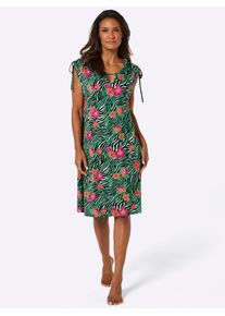 Sommerkleid feel good "Sommerkleid", Damen, Gr. 52/54, Normalgr&ouml;&szlig;en, bunt (schwarz, apfel, bedruckt), 95% Viskose, 5% Elasthan, gemustert, mehrfarbig, kurz, Rundhals, Kleider Sommerkleid