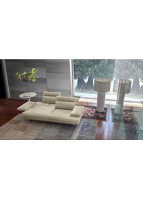 3,5-Sitzer Calia italia "Toby Wing, 228 cm breit, italienisches Designsofa, Megasofa", beige (ecr&ugrave; mario), B:228cm H:90cm T:113cm, Mikrofaser mit Nubuk Optik (100% Polyester), Sofas, 3 5-Sitzer, inkl. Sitztiefenverstellung und Armteilfunktion, F&uuml;&szlig;e in Schwarz matt