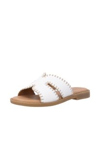 Pantolette Remonte, Damen, Gr. 42, sanftes wei&szlig;, Leder, Schuhe Pantolette, Sommerschuh, Flat, Strandschuh mit Feel Soft-Ausstattung