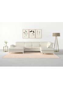 Sit & More Wohnlandschaft SIT & MORE "Cabrio U-Form, B: 359 cm, mit Sitztiefen-, Arm- & Kopfteilverstellung", wei&szlig; (altwei&szlig;), B:359cm H:87cm T:230cm, Sofas, Wohnlandschaft, 3 Nierenkissen, Federkern, optional Bettfunktion und Stauraum
