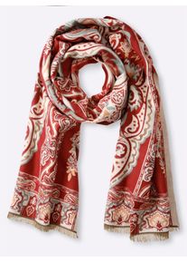 Modeschal Heine, Damen, bordeaux, Polyester, gemustert, Modet&uuml;cher Modeschal