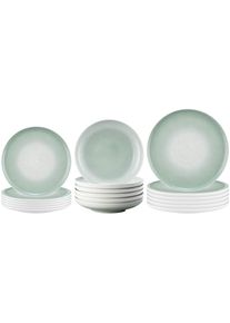 Geschirr-Set Seltmann Weiden "Teller-Set Sento Home 18er Set", aura mint, 18, Porzellan, Geschirr-Sets, Geschirr-Set, Sp&uuml;lmaschinengeeignet, Mikrowellengeeignet, Ofenfest, Salamandergeeignet, K&uuml;hlschrankgeeignet, Gefrierschrankgeeignet
