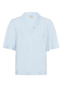 Kurzarmbluse Kaffe "Bluse kurzarm BPjuliana", Damen, Gr. L, blau (nantucket breeze), Obermaterial: 85% Viskose LENZING ECOVERO CV LenzEcov. 15% Nylon NY., Blusen Kurzarmbluse