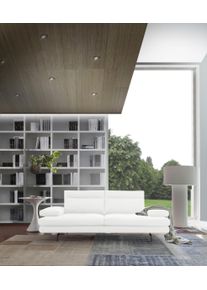 3,5-Sitzer Calia italia "Toby Wing, 228 cm breit, italienisches Designsofa, Megasofa", wei&szlig; (bianco puro bull), B:228cm H:90cm T:113cm, Leder BULL (100% Leder), Sofas, 3 5-Sitzer, inkl. Sitztiefenverstellung und Armteilfunktion, F&uuml;&szlig;e in Schwarz matt