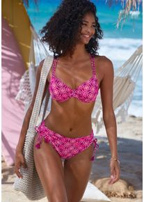 B&uuml;gel-Bikini-Top Vivance "Cheerio", Damen, Gr. 42, Cup D, beere bedruckt, Recycling-Polyamid, bedruckt, Bikini-Oberteile B&uuml;gel-Bikini-Top, mit stylischem Allover-Print