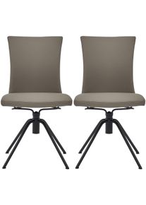 Polsterstuhl Musterring "Helmond 6700", schwarz, khaki, B:52cm H:91cm T:58cm, Leder, St&uuml;hle, Polsterstuhl, Drehgestell in schwarz inkl. R&uuml;ckholfunktion, ohne Armlehne