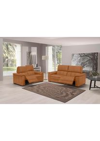 Polstergarnitur Egoitaliano "Capucine, bequem, zeitlos elegant, hochwertiges Set", braun (cognac), B:200cm H:99cm T:97cm, Sitzm&ouml;bel-Sets, Polstergarnitur, bestehend aus einem 2-Sitzer und einem 2,5-Sitzer