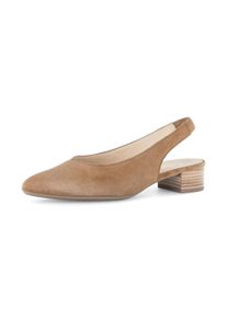Slingpumps Gabor, Damen, Gr. 41, nussbraun, Ziegenveloursleder, Schuhe Slingpumps, Blockabsatz, Abendschuh, Sommerschuh mit elastischem Riemchen