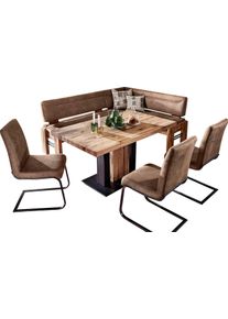 K+w Komfort & Wohnen Eckbankgruppe K+W KOMFORT & WOHNEN "Floyd", braun (camel 71, balkeneiche 437), B:203cm H:90cm T:163cm, Sitzm&ouml;bel-Sets, Eckbankgruppe, Stauraum-Eckbank, wahlweise rechts oder links langer Schenkel 203cm