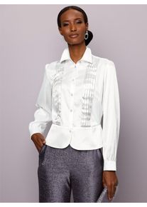 CR&Eacute;ATION L Langarmbluse CREATION L, Damen, Gr. 52, wei&szlig; (ecru), 97% Polyester, 3% Elasthan, unifarben, Blusen Langarmbluse